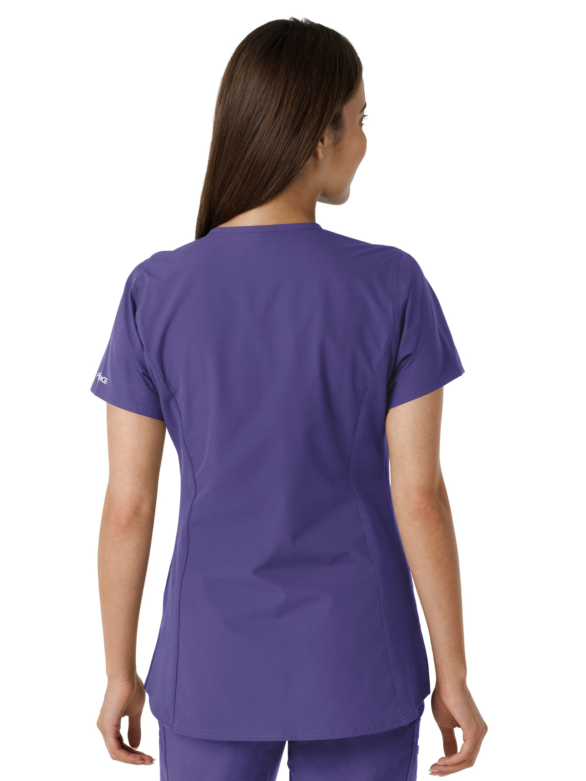 Women's Notch Neck Tunic Knit Panel Scrub Top