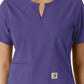 Women's Notch Neck Tunic Knit Panel Scrub Top