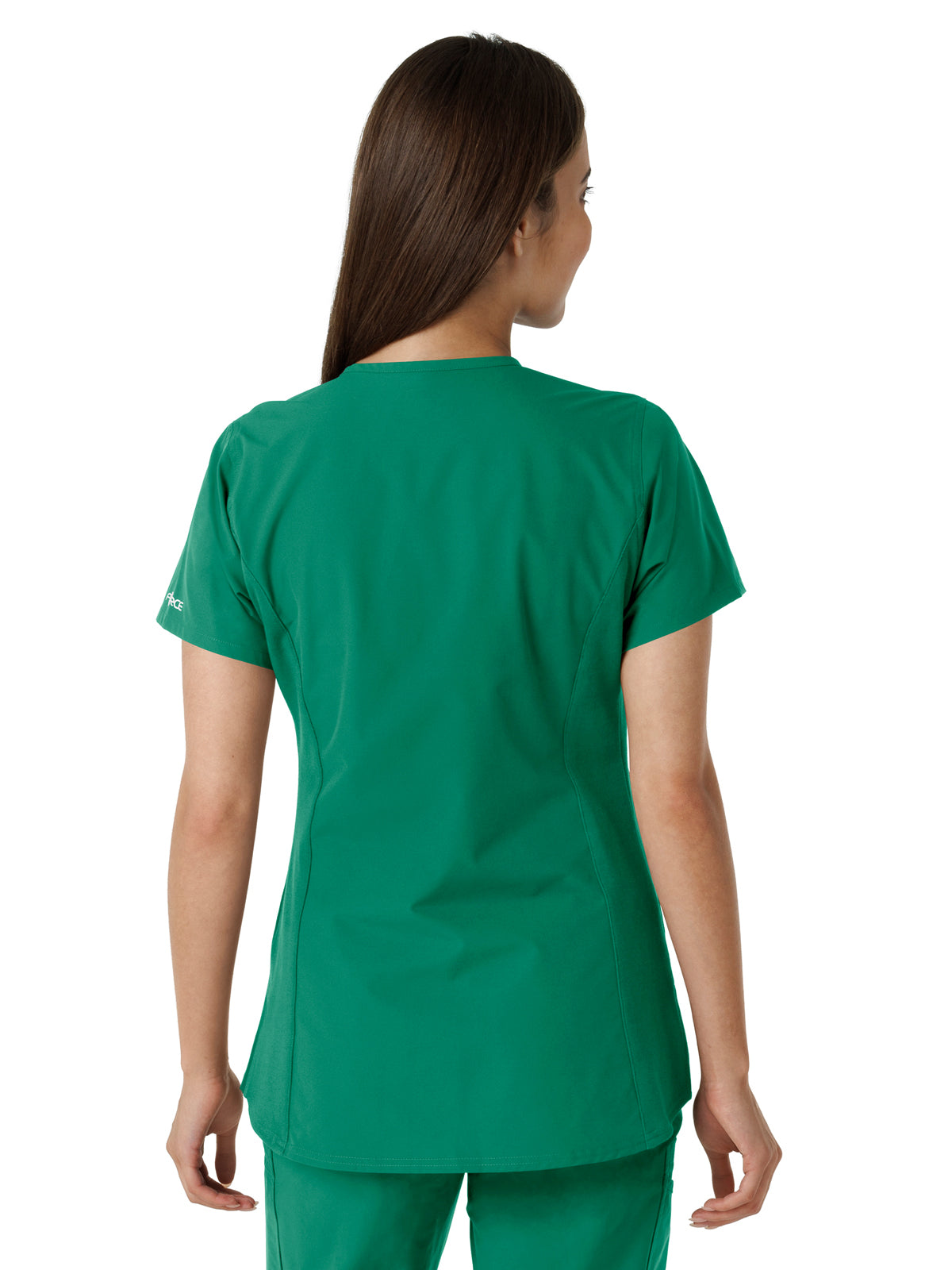 Women's Notch Neck Tunic Knit Panel Scrub Top