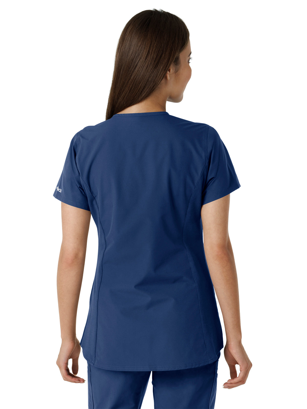 Women's Notch Neck Tunic Knit Panel Scrub Top