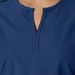 Women's Notch Neck Tunic Knit Panel Scrub Top