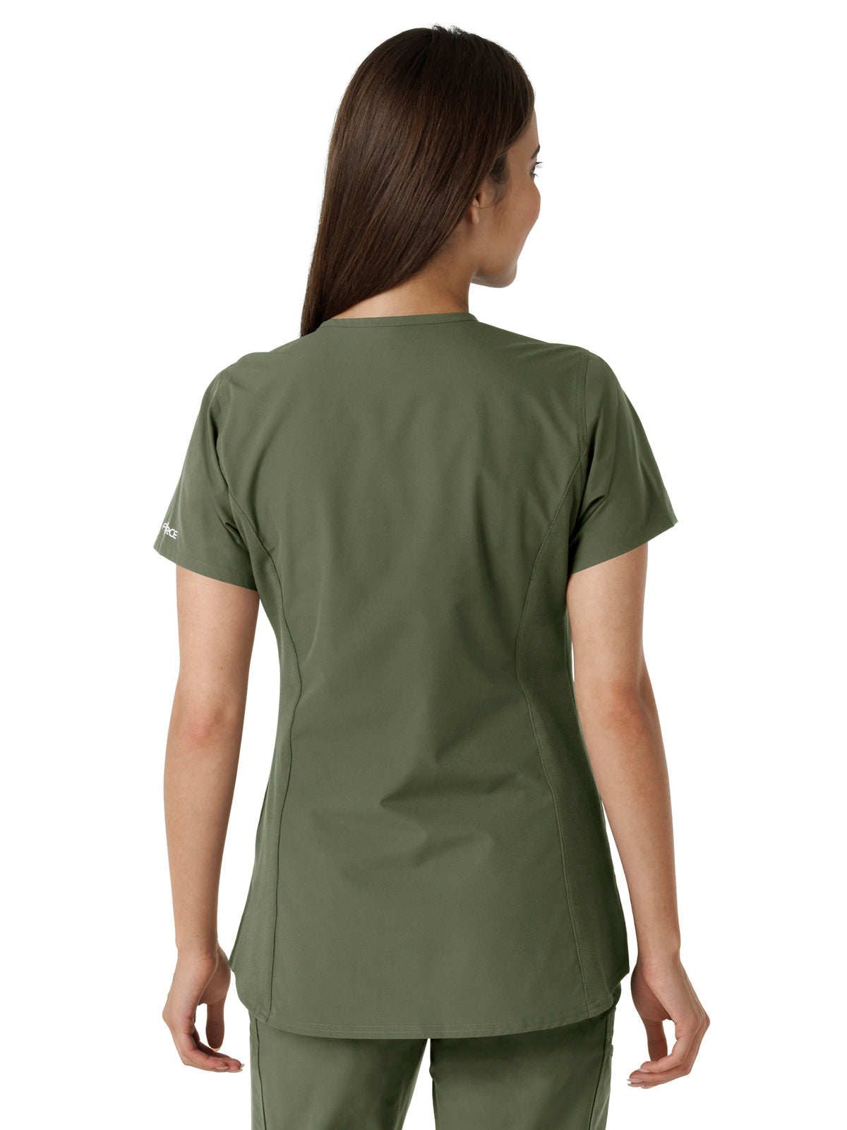 Women's Notch Neck Tunic Knit Panel Scrub Top