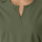 Women's Notch Neck Tunic Knit Panel Scrub Top