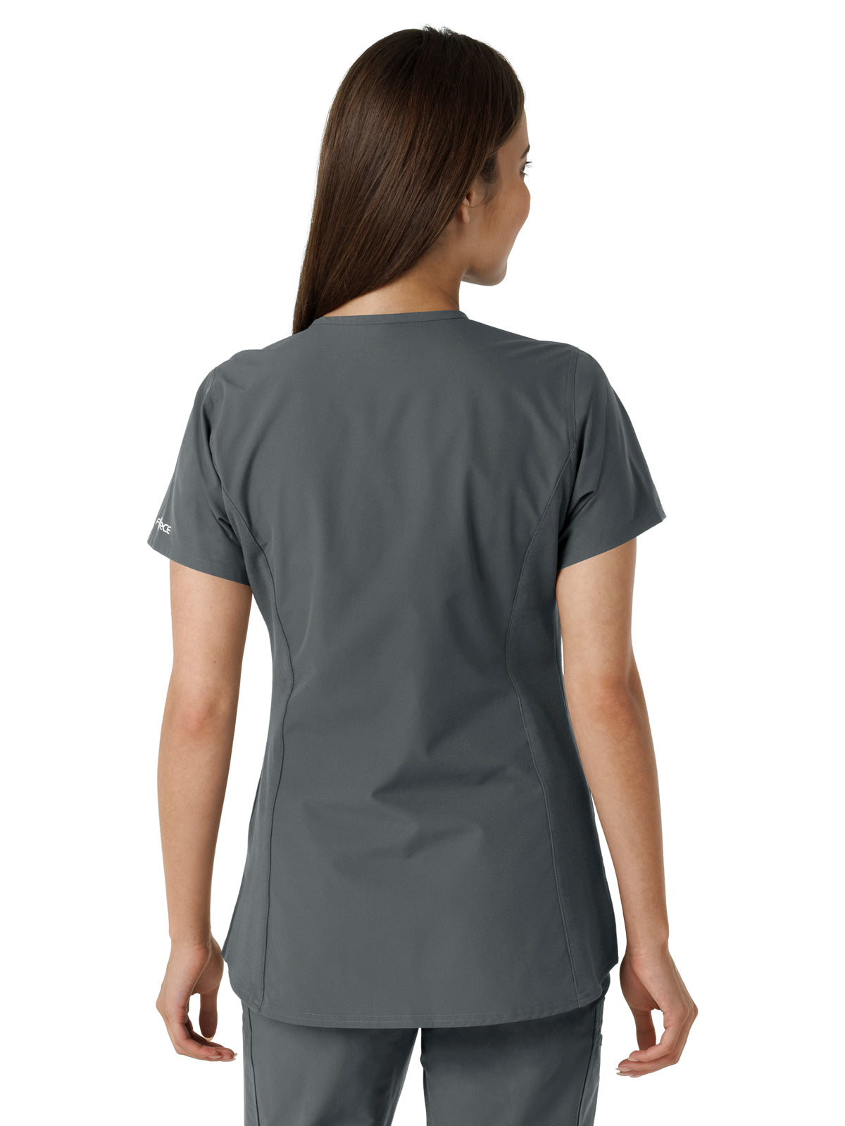 Women's Notch Neck Tunic Knit Panel Scrub Top