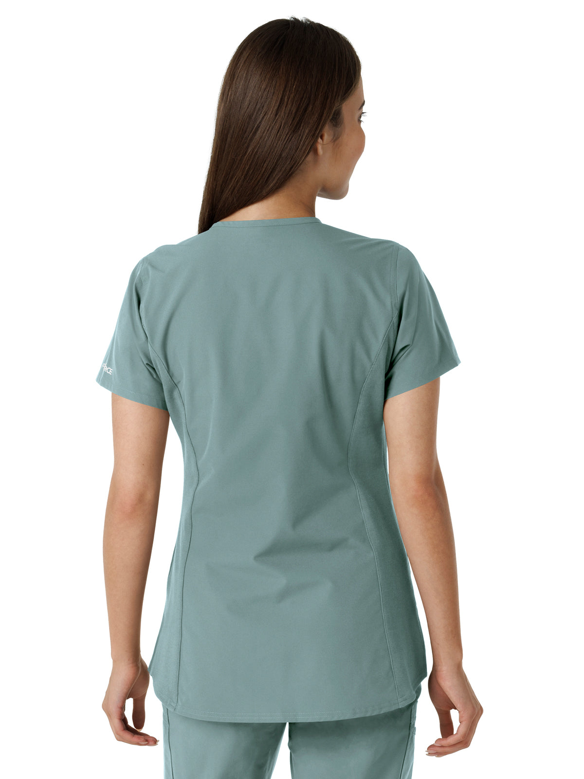 Women's Notch Neck Tunic Knit Panel Scrub Top