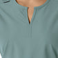 Women's Notch Neck Tunic Knit Panel Scrub Top