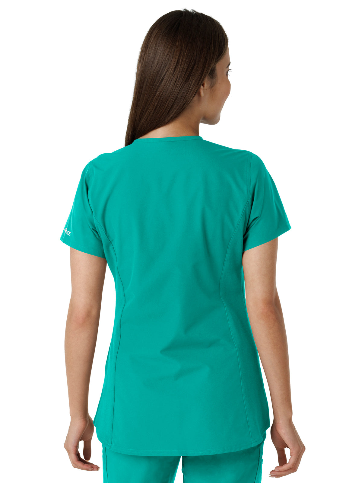 Women's Notch Neck Tunic Knit Panel Scrub Top