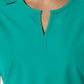 Women's Notch Neck Tunic Knit Panel Scrub Top