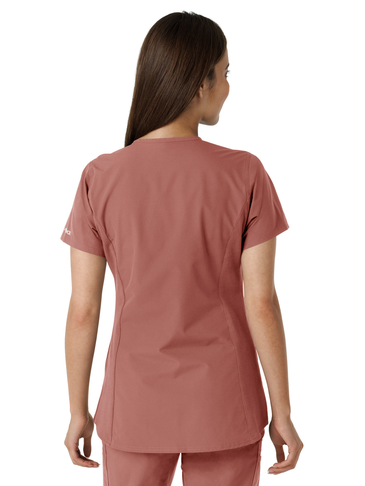 Women's Notch Neck Tunic Knit Panel Scrub Top