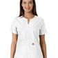 Women's Notch Neck Tunic Knit Panel Scrub Top