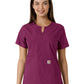 Women's Notch Neck Tunic Knit Panel Scrub Top