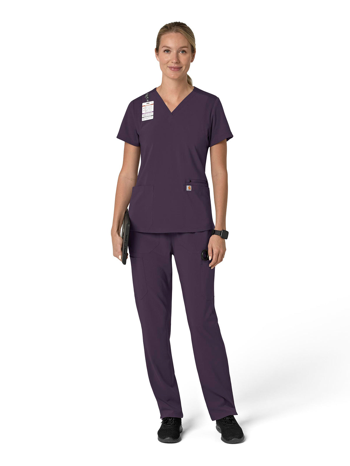 Women's Three-Pocket Flex Panel V-Neck Scrub Top