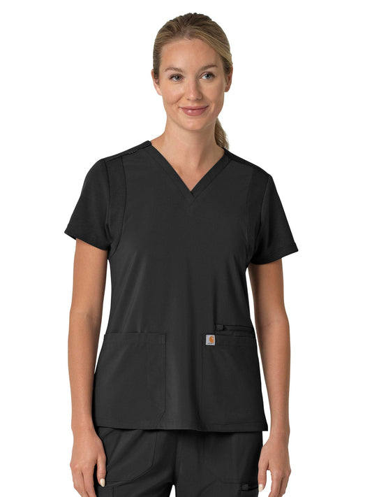 Women's Three-Pocket Flex Panel V-Neck Scrub Top