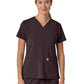 Women's Three-Pocket Flex Panel V-Neck Top - C13210 - Dark Sepia