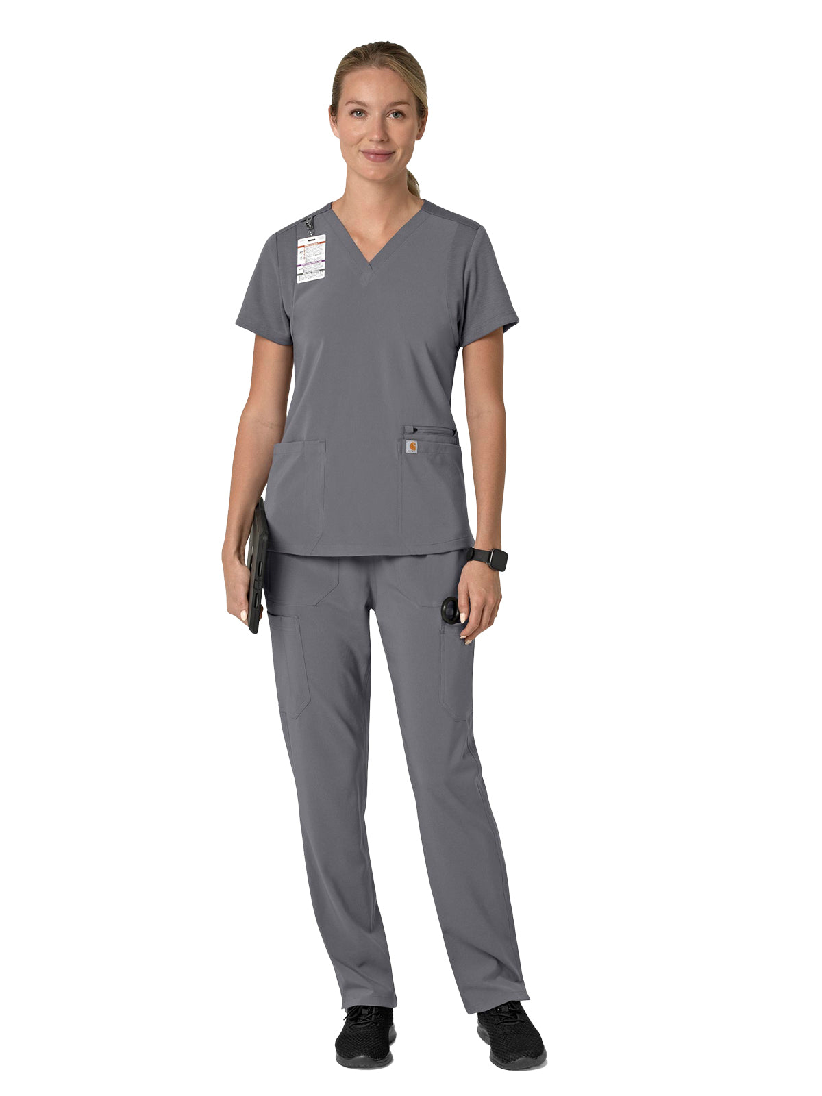 Women's Three-Pocket Flex Panel V-Neck Scrub Top