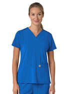 Women's Three-Pocket Flex Panel V-Neck Top - C13210 - Royal