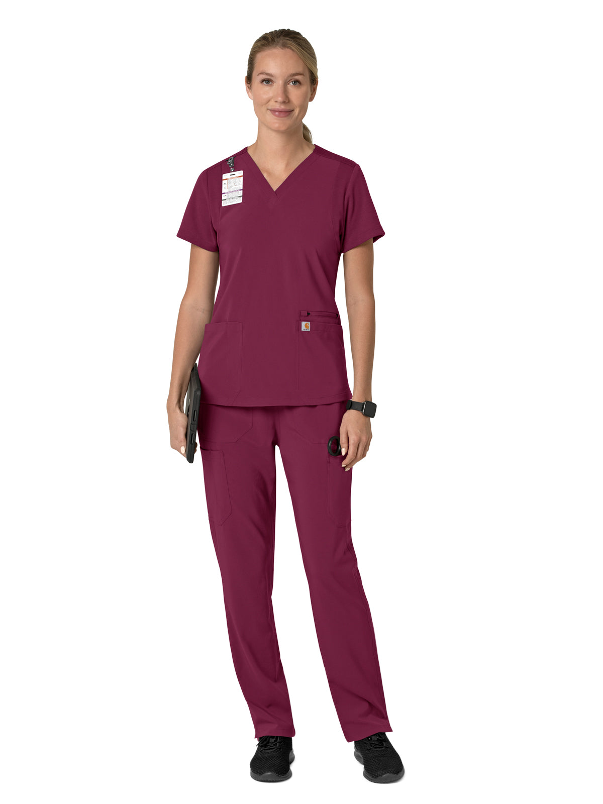 Women's Three-Pocket Flex Panel V-Neck Scrub Top