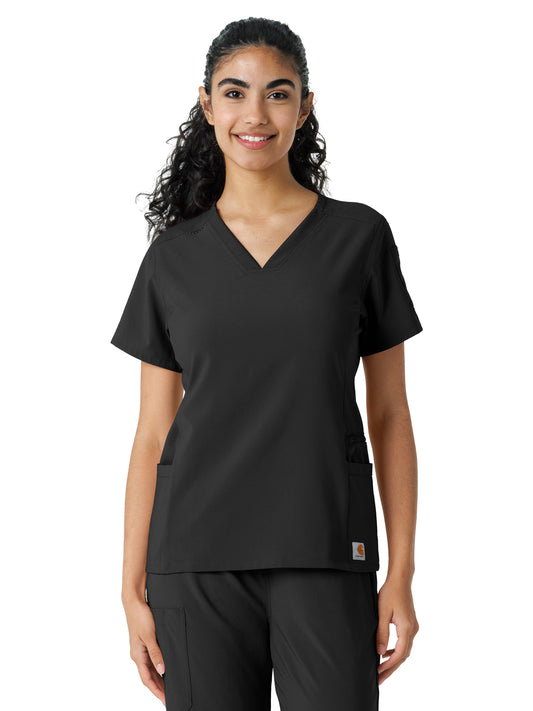 Women's Knit Panel Scrub Top