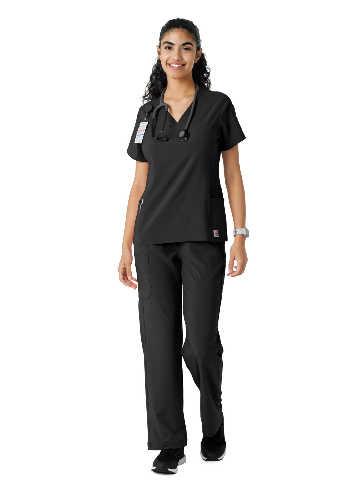 Women's Knit Panel Scrub Top