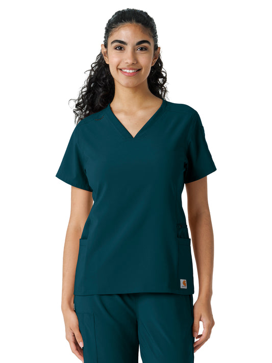 Women's Knit Panel Scrub Top