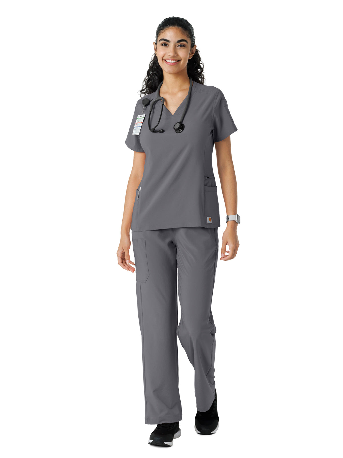 Women's Knit Panel Scrub Top