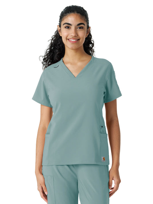 Women's Knit Panel Scrub Top