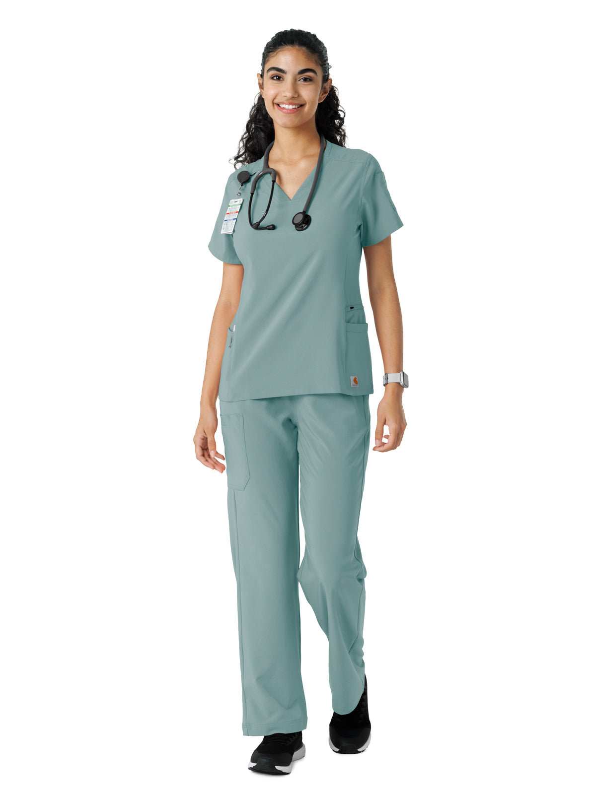 Women's Knit Panel Scrub Top