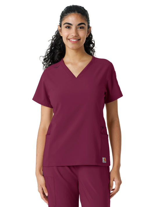 Women's Knit Panel Scrub Top