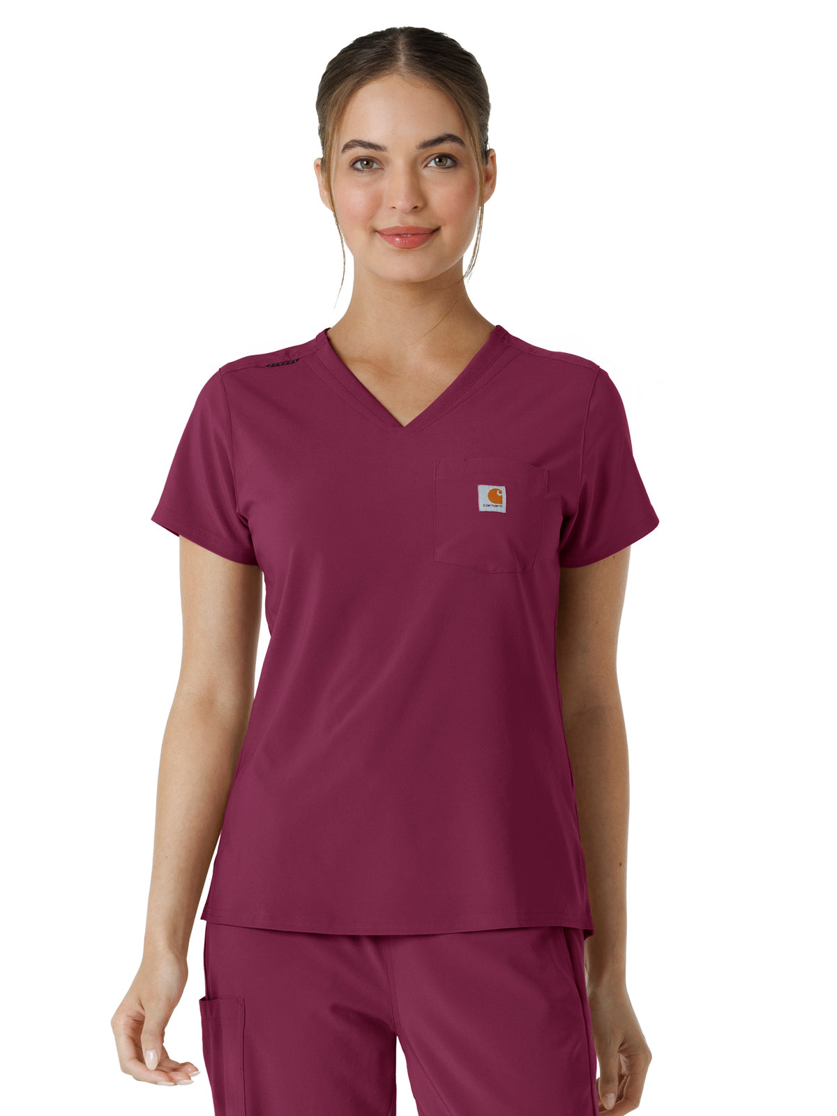 Women's One-Pocket Tuck-In Top - C13410 - Wine
