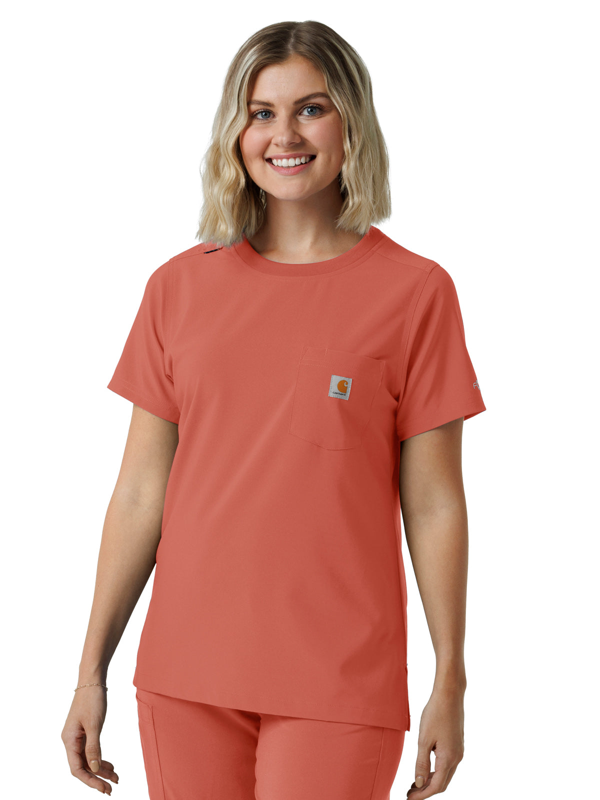 Women's One-Pocket Crew Neck Scrub Top - C13510 - Dusty Cedar
