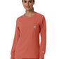 Women's One-Pocket Crew Neck Long Sleeve Scrub Top - C13610 - Dusty Cedar