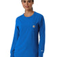 Women's One-Pocket Crew Neck Long Sleeve Scrub Top - C13610 - Royal