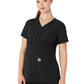 Women's Four-Pocket Henley Maternity Top - C14113 - Black