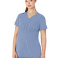 Women's Four-Pocket Henley Maternity Top - C14113 - Ceil Blue