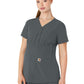 Women's Four-Pocket Henley Maternity Top - C14113 - Pewter