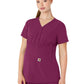 Women's Four-Pocket Henley Maternity Top - C14113 - Wine