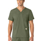 Unisex Seven-Pocket Modern Fit V-Neck Top - C15013 - Olive