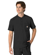 Men's Three-Pocket Henley Top - C16310 - Black