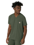Men's Three-Pocket V-Neck Top - C16410 - Olive