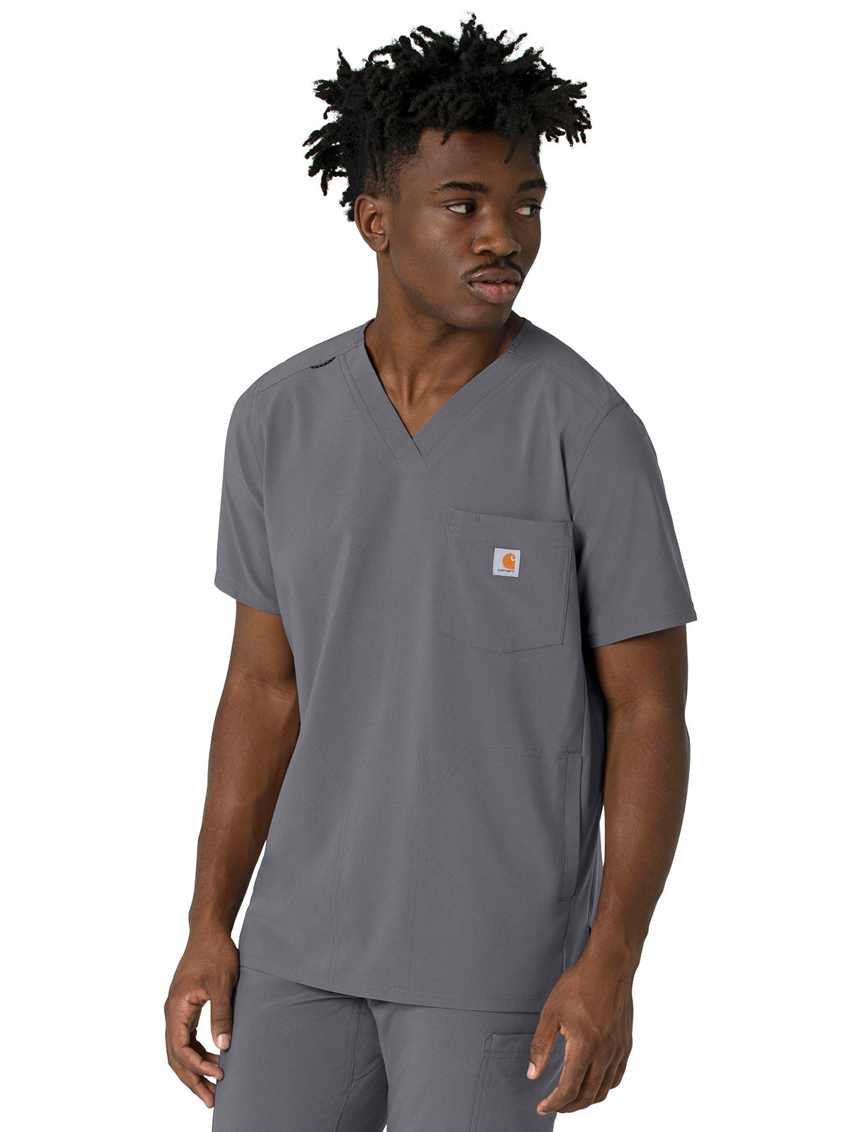 Men's Three-Pocket V-Neck Top - C16410 - Pewter