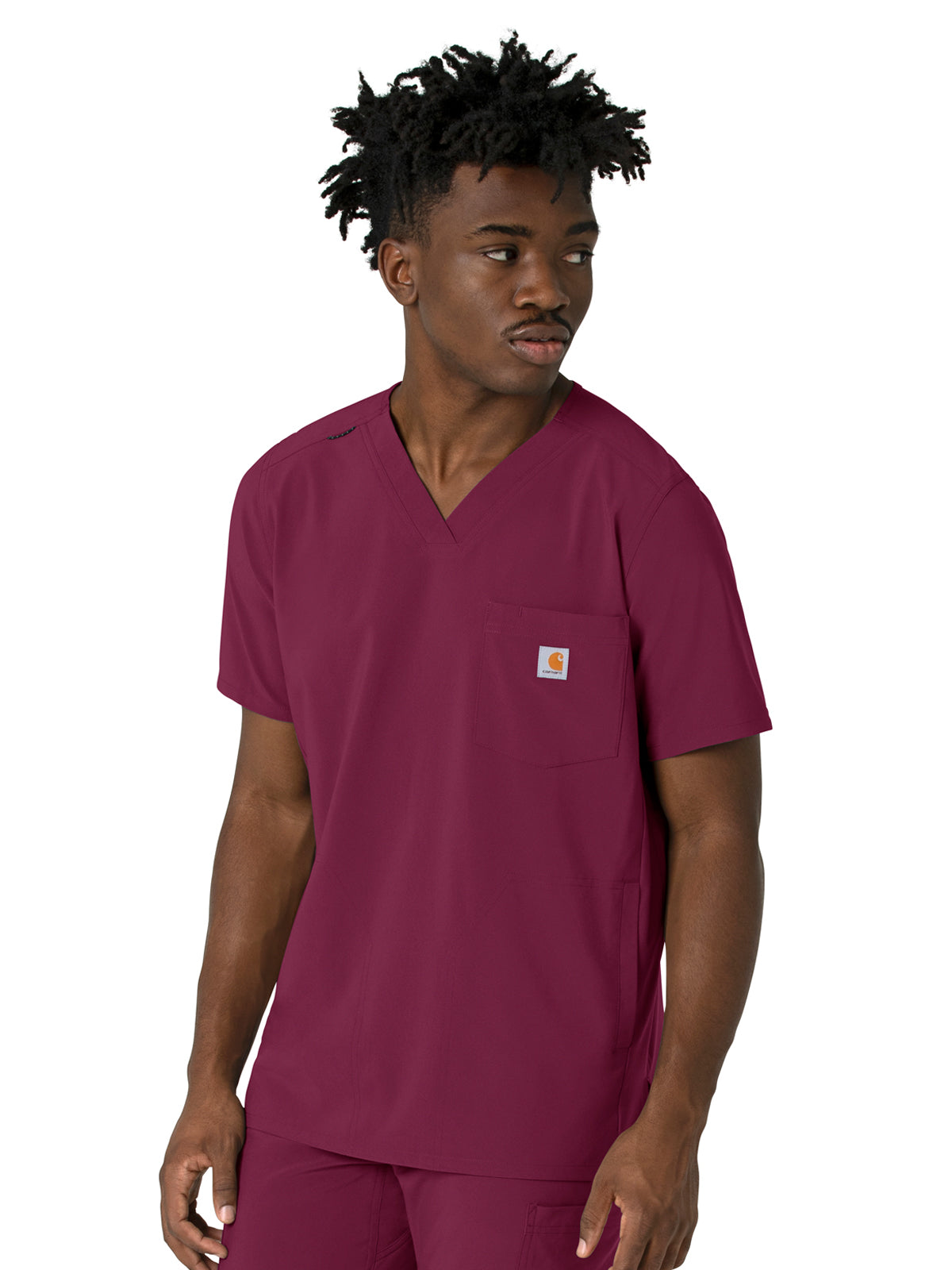 Men's Three-Pocket V-Neck Top - C16410 - Wine