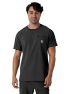 Men's Two-Pocket Crew Neck Scrub Top - C16510 - Black