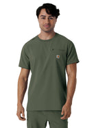 Men's Two-Pocket Crew Neck Scrub Top - C16510 - Olive