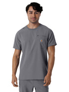 Men's Two-Pocket Crew Neck Scrub Top - C16510 - Pewter