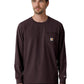 Men's Two-Pocket Crew Neck Long Sleeve Scrub Top - C16610 - Dark Sepia