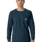 Men's Two-Pocket Crew Neck Long Sleeve Scrub Top - C16610 - Navy