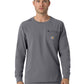Men's Two-Pocket Crew Neck Long Sleeve Scrub Top - C16610 - Pewter