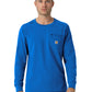 Men's Two-Pocket Crew Neck Long Sleeve Scrub Top - C16610 - Royal