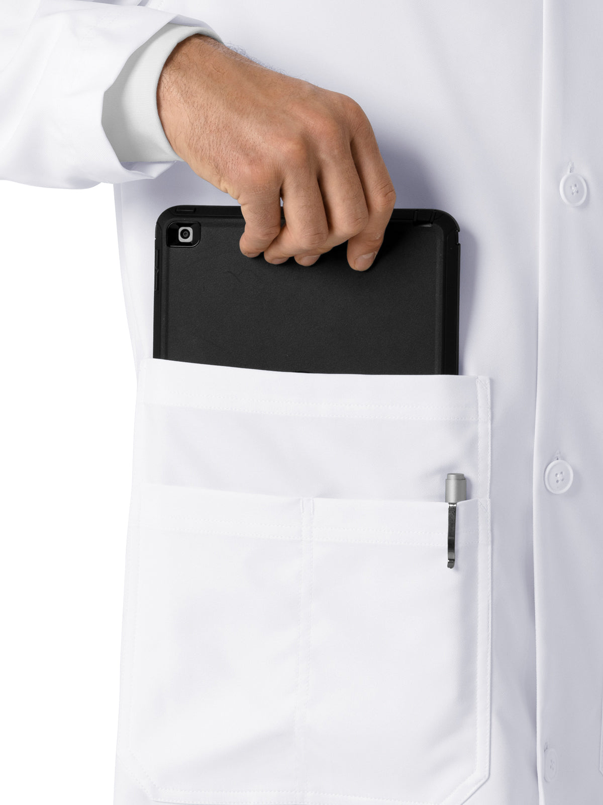 Men's Nine-Pocket Long Lab Coat