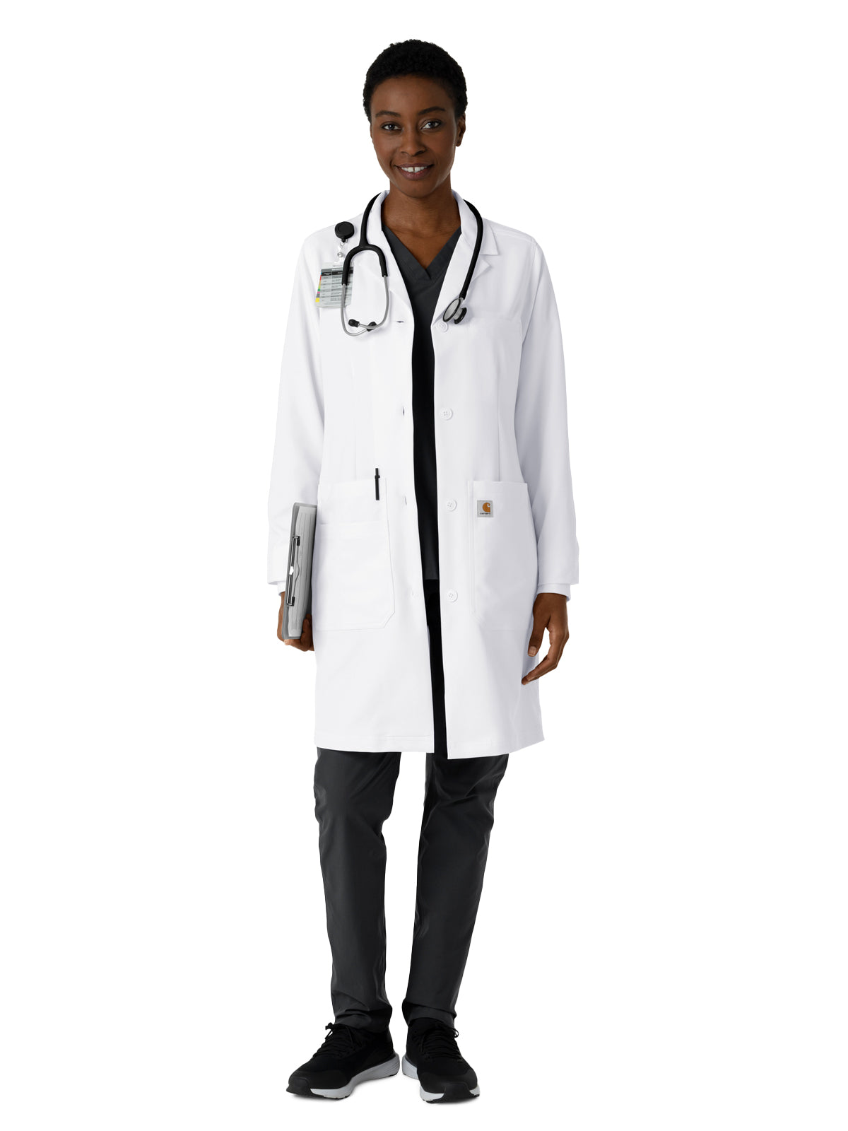 Women's Six-Pocket Long Lab Coat